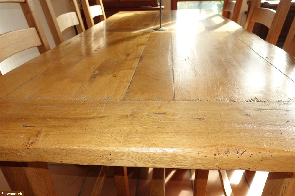 Bild 5: Klostertisch, ausziehbar mit Stühle, Hocker zu verkaufen