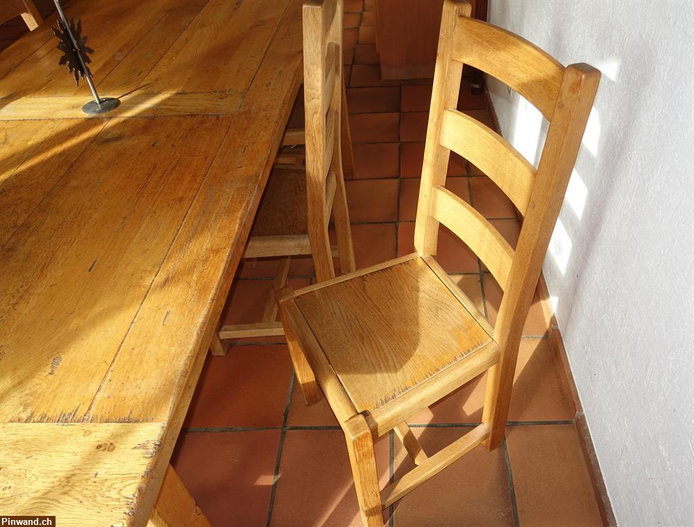 Bild 6: Klostertisch, ausziehbar mit Stühle, Hocker zu verkaufen
