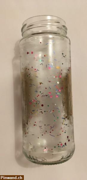 Bild 1: Glasvase farbglitzer und goldfarbe