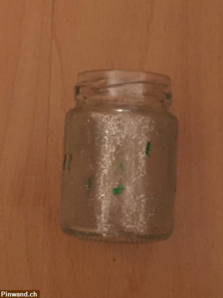 Bild 1: Glasvase glitzerfarbe silbergrün