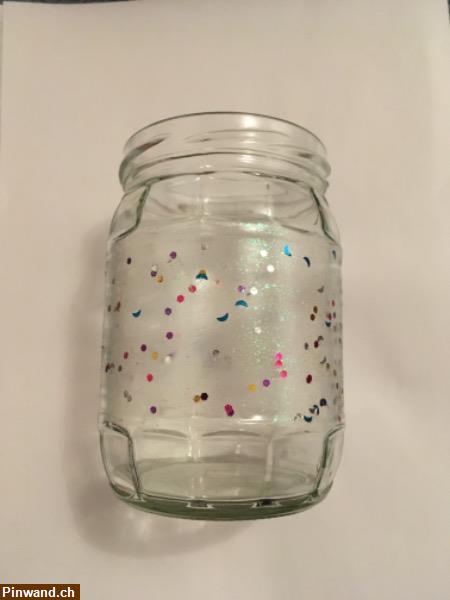 Bild 1: Deko Glasvase farbglitzer