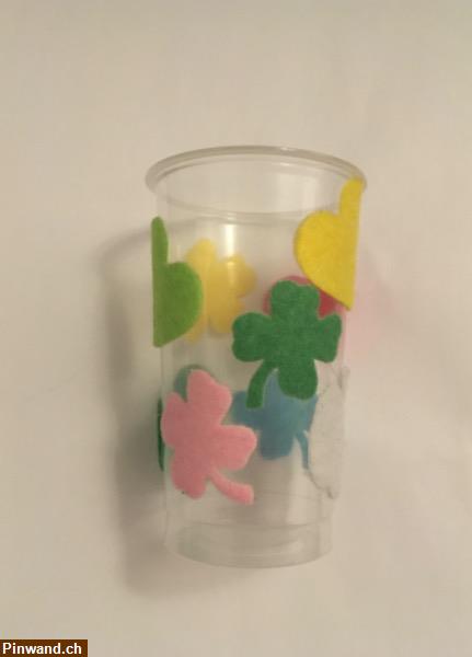 Bild 1: Deko Becher mit Filz