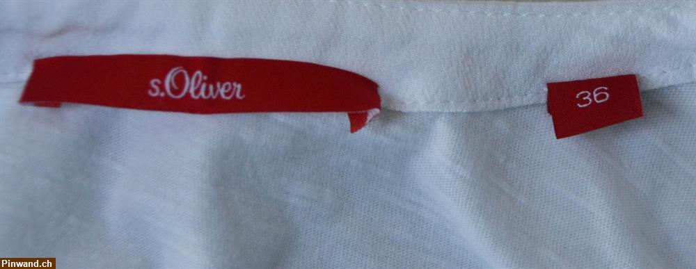 Bild 4: Weisse Bluse von s.Oliver mit Volant Ärmel mit Stickerei
