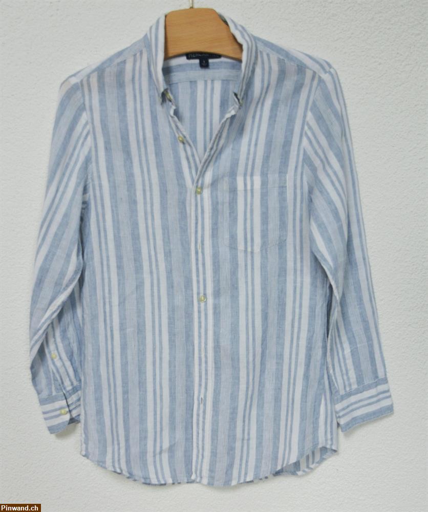 Bild 2: Gestreifte Langarm Leinen-Bluse, Grösse S