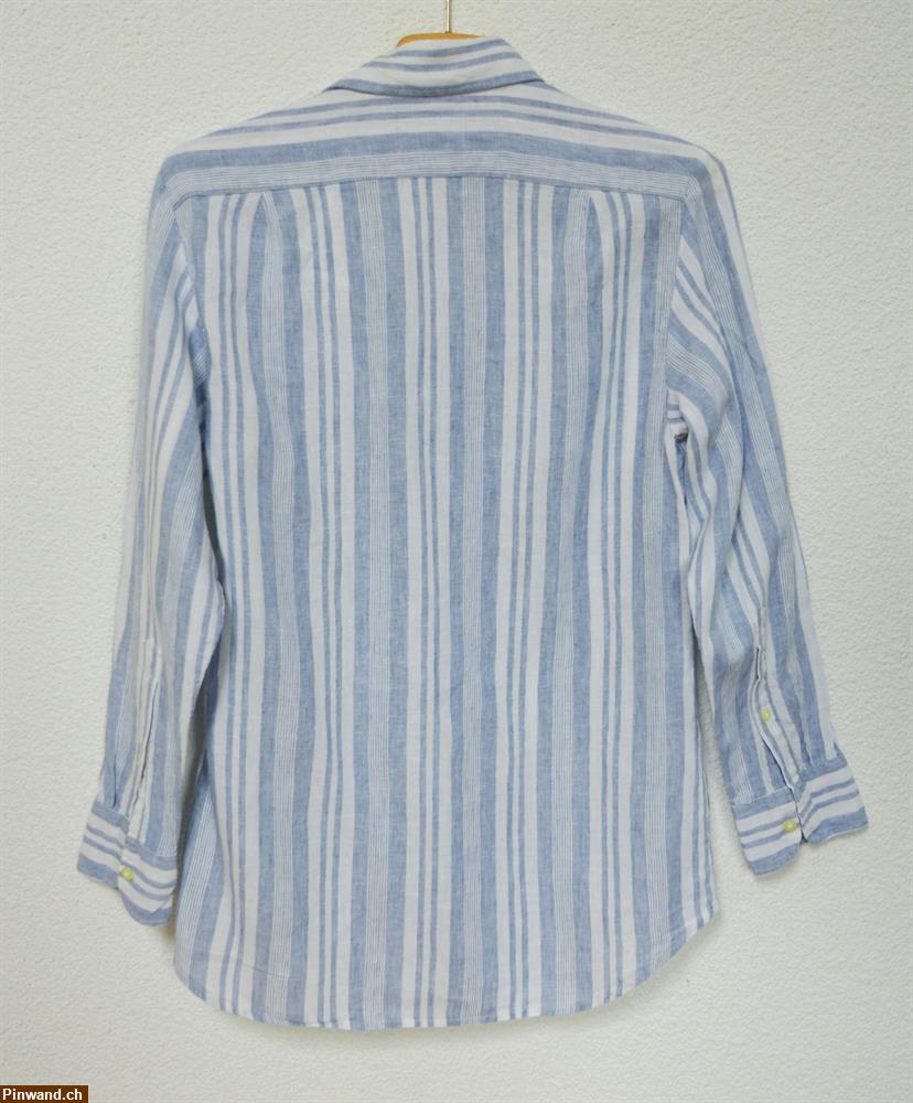 Bild 3: Gestreifte Langarm Leinen-Bluse, Grösse S