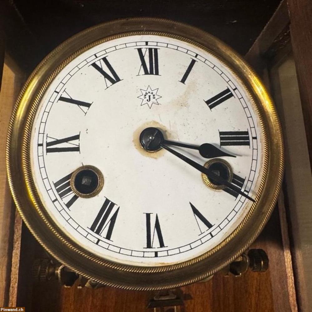 Bild 1: Antiquität: Pendel Uhr / Junghans Wanduhr 1909