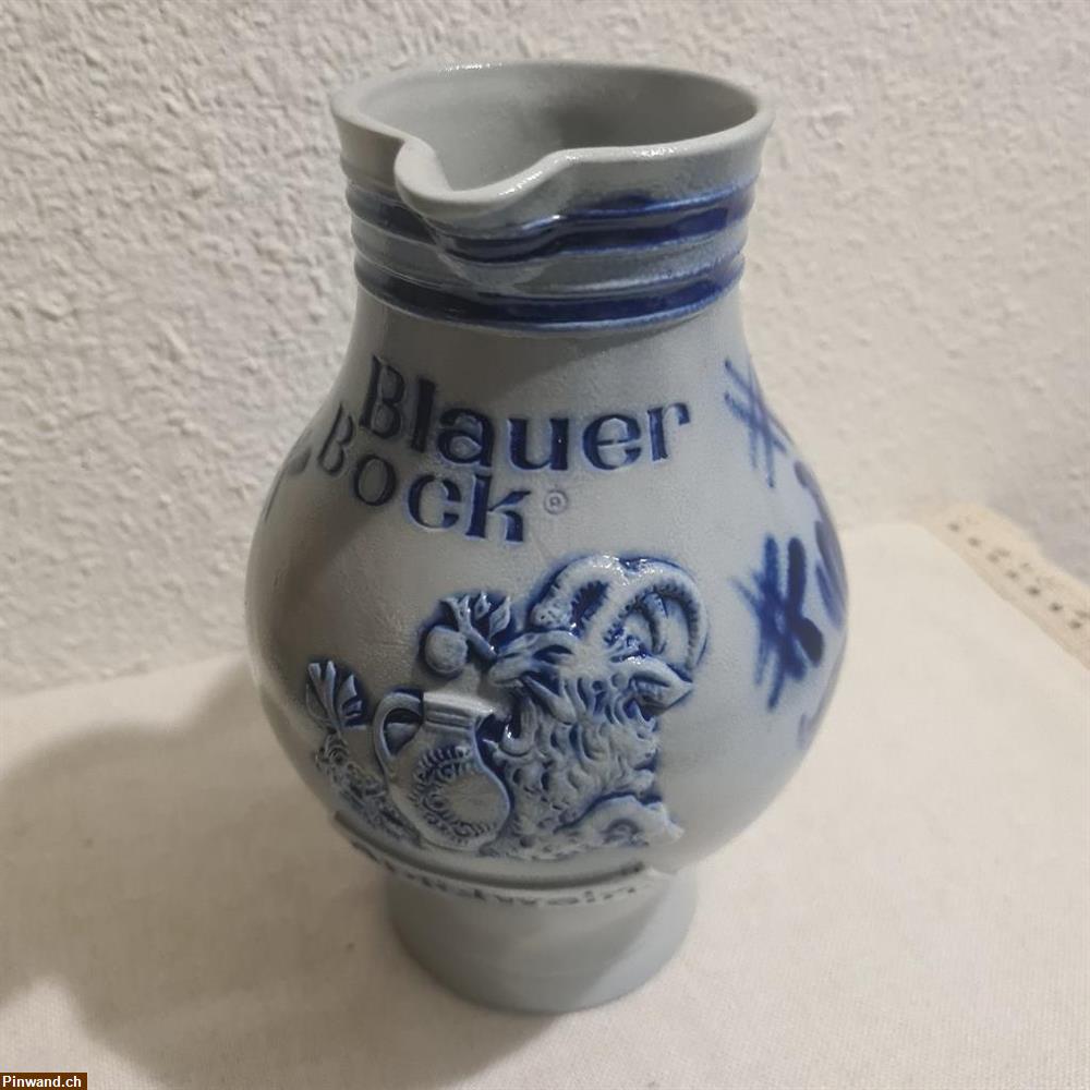Bild 1: 1 Liter Steinkrug, Weinkrug in blau zu verkaufen