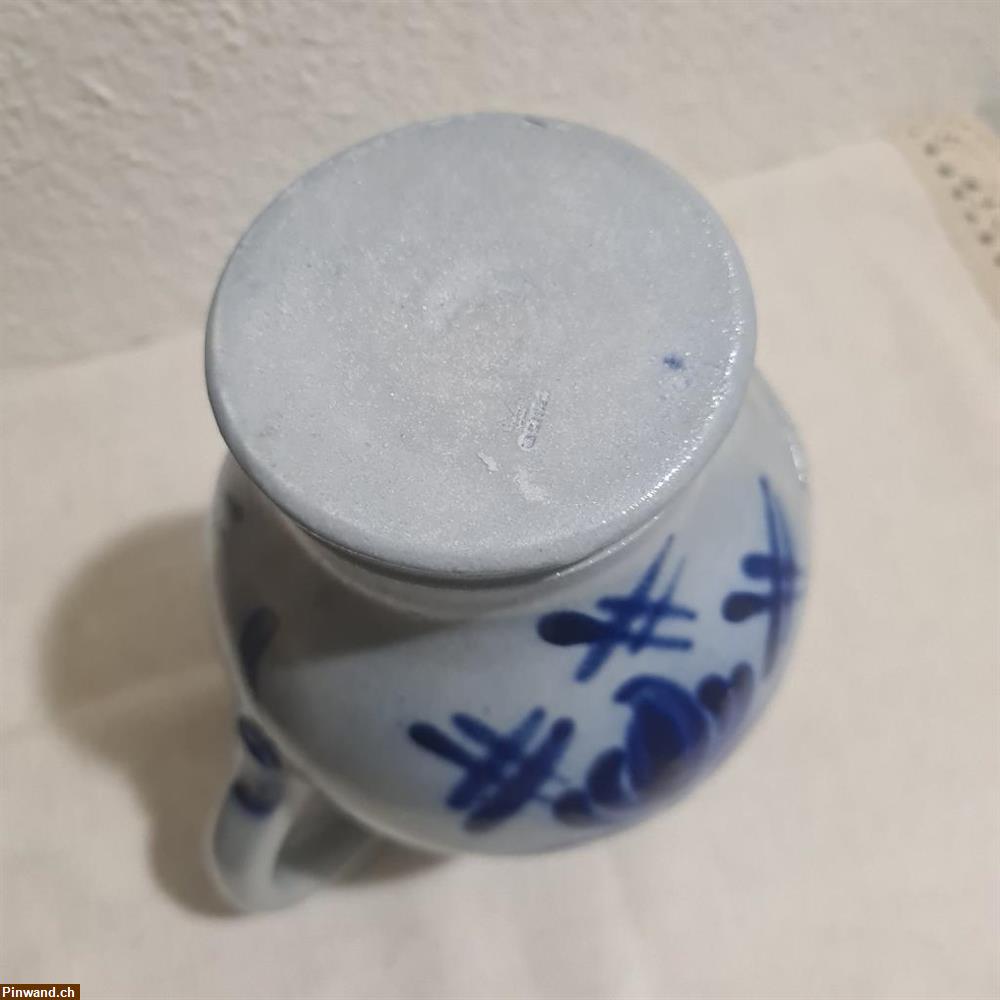 Bild 3: 1 Liter Steinkrug, Weinkrug in blau zu verkaufen