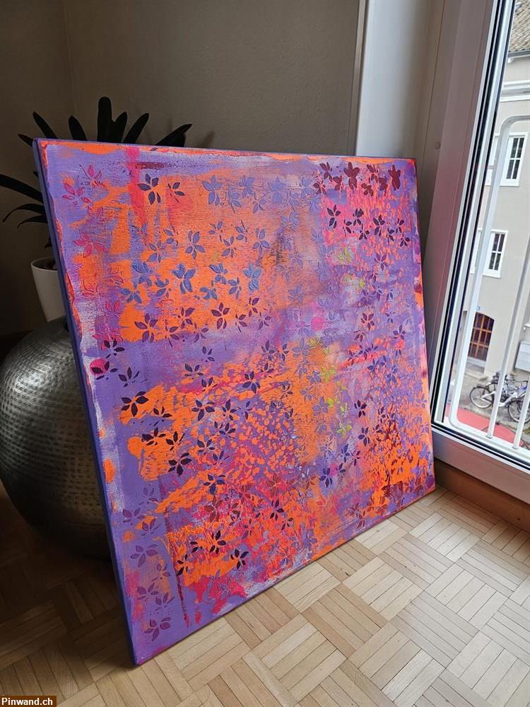 Bild 1: Blooming days - 80 x 80 cm - handmade