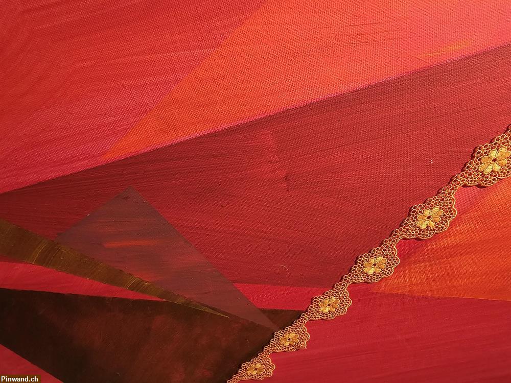 Bild 4: Bild handgemacht - 58 x 75 cm - Acrylfarben und Zierband