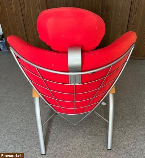 Bild 4: Roter Design Relaxsessel mit Fussablage zu verkaufen