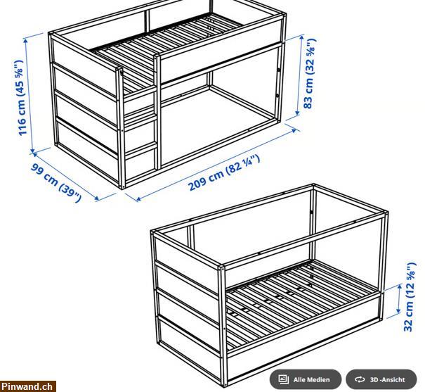 Bild 3: Kinderbett mit Vorhängen (IKEA Kura) zu verkaufen