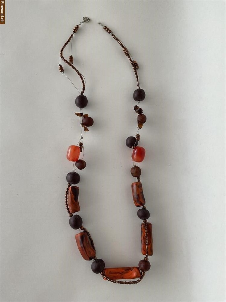 Bild 1: Halskette - Orange Braun