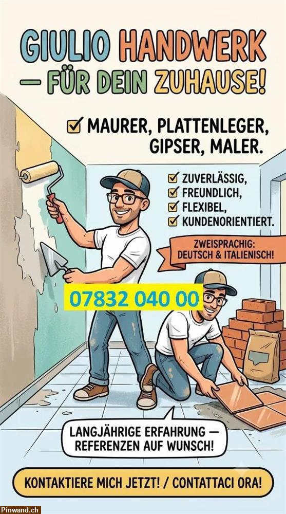 Bild 1: Partner für Gipser-, Maler-, Maurer- und Fliesenarbeiten.