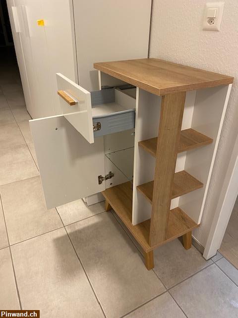 Bild 2: Badkommode mit Schublade und Seitenregal zu verkaufen
