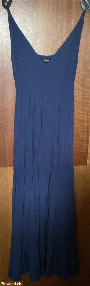 Bild 1: Gr. 40 langes, blaues Sommerkleid von Hallhuber