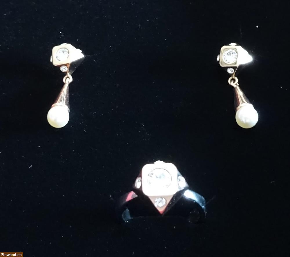 Bild 1: Schmuckset Roségold mit Swaroski-Steinen