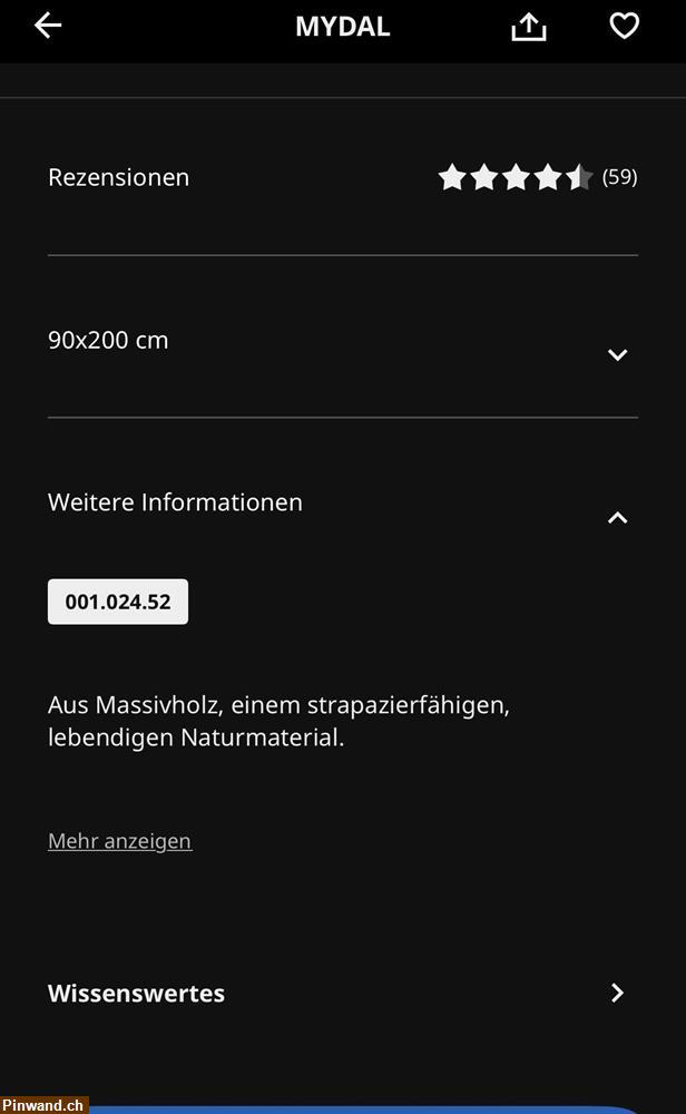 Bild 4: Gut erhaltenes Mydall Bett/90x200