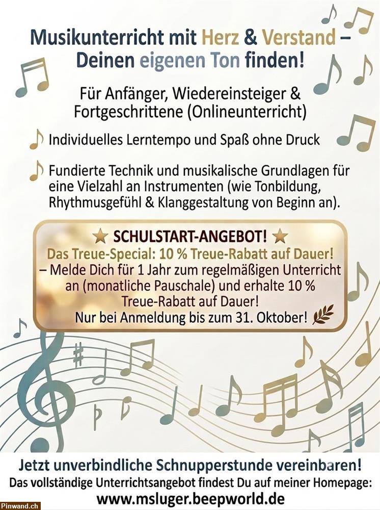 Bild 1: Online-Musikunterricht mit 10 % Treue-Rabatt