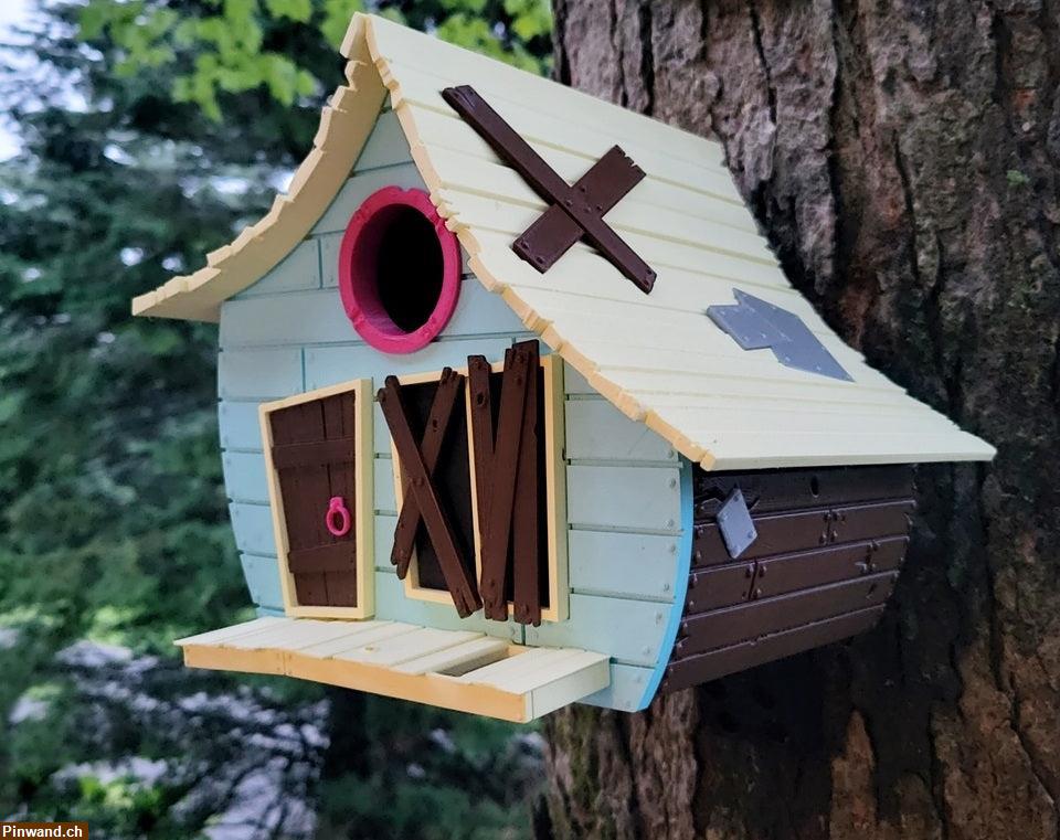 Bild 1: Vogelhaus Schräge Hütte | 3D-gedruckt aus der Schweiz