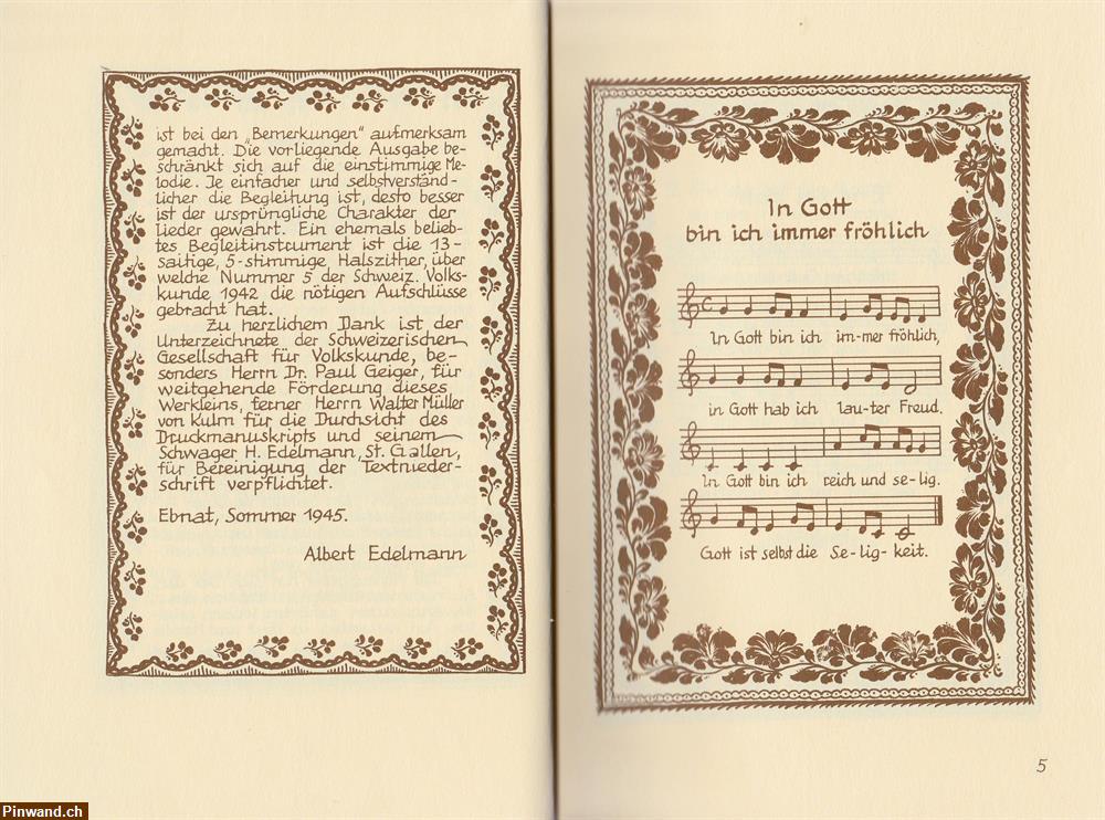 Bild 3: Toggenburger Liederbuch von A. Edelmann, Ebnat 1945
