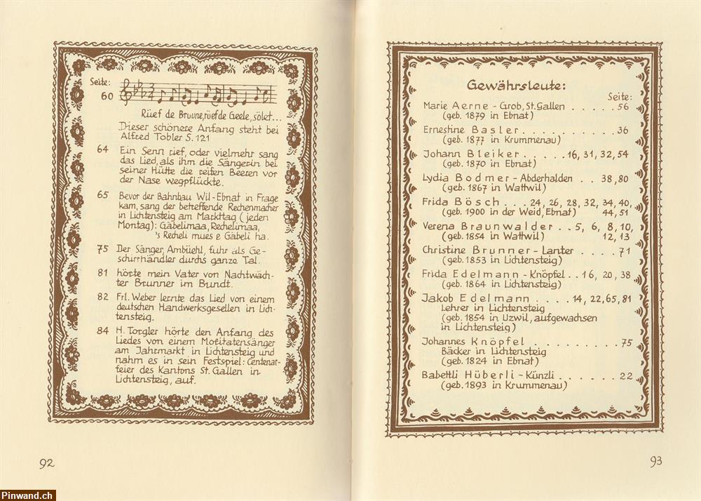Bild 5: Toggenburger Liederbuch von A. Edelmann, Ebnat 1945