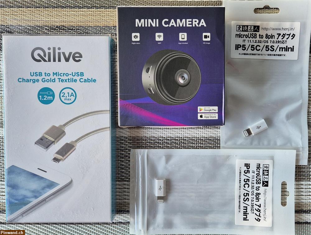 Bild 10: Konvolut: MINI CAMERA, microUSB to 8pin, 1,2 m Kabel