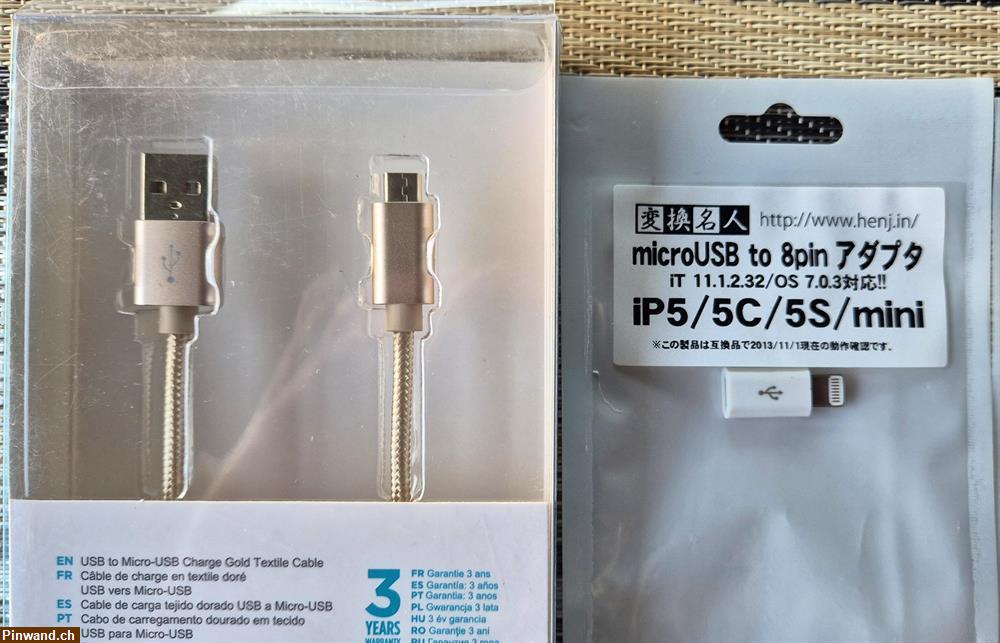 Bild 9: Konvolut: MINI CAMERA, microUSB to 8pin, 1,2 m Kabel