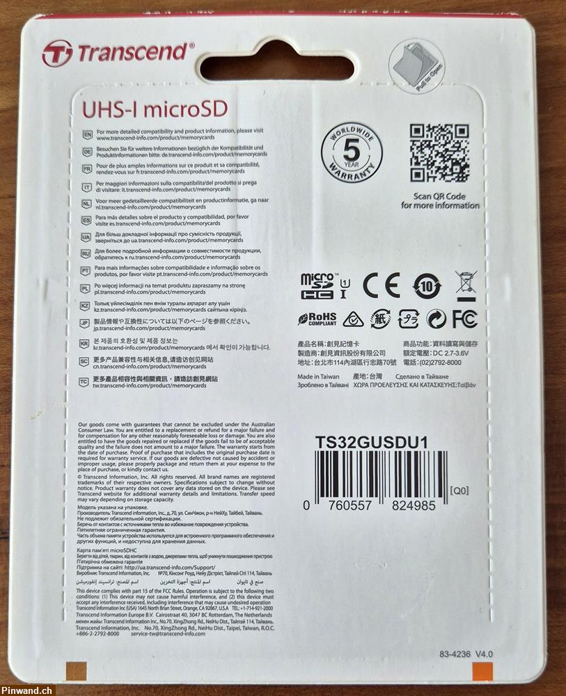 Bild 2: MicroSD Karte 32GB Class 10 UHS-I (Premium) 400x, Adapter