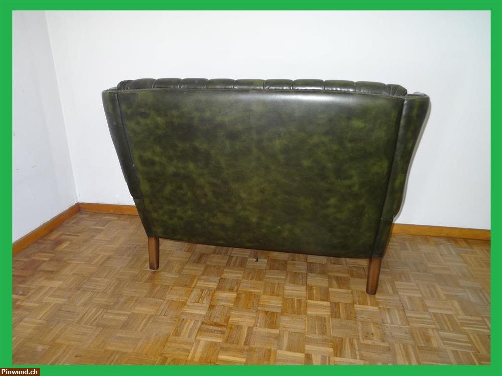 Bild 5: Grünes 2er Ledersofas zu verkaufen