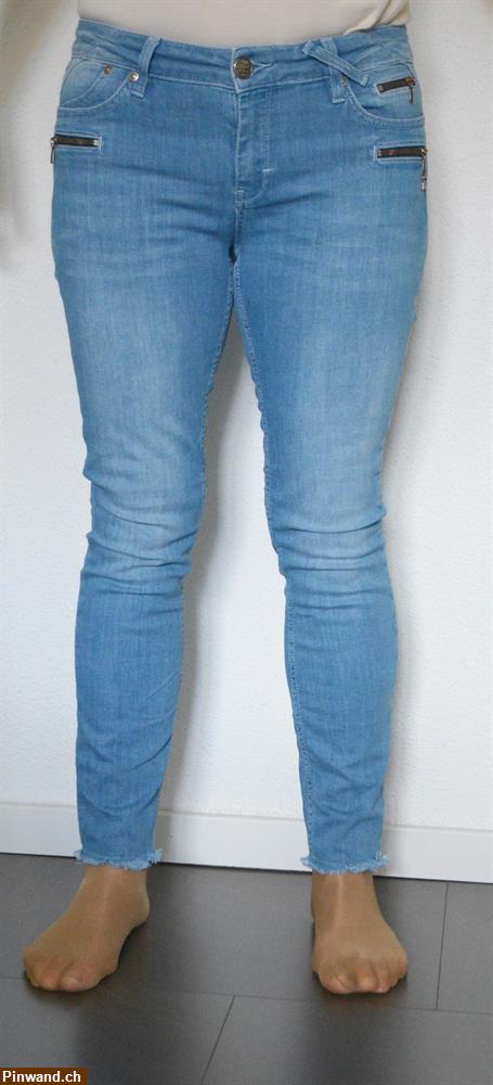 Bild 1: Damen Jeans/Hose von Glücksstern mit Reissverschluss, Röhre